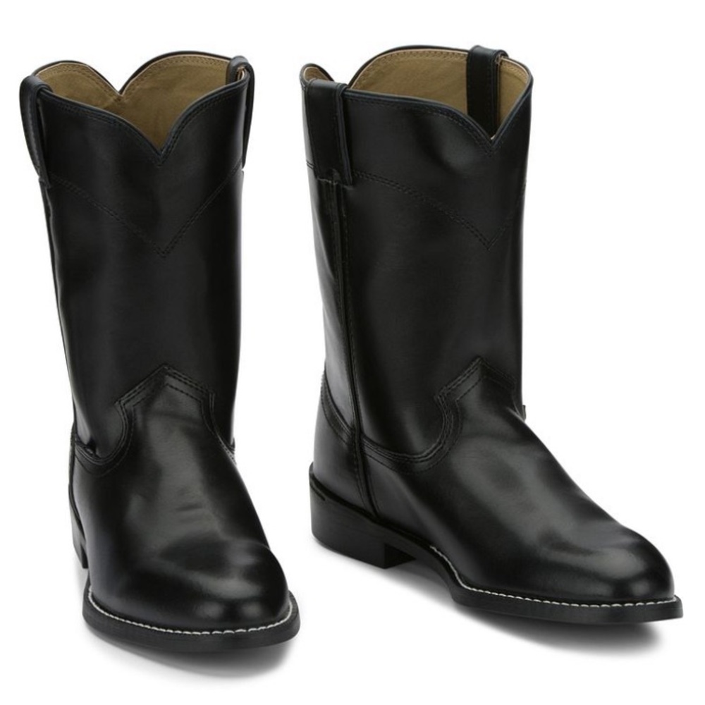 Justin 10” Black Western Roper Boots